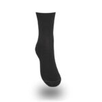 Medisox Hiking Ankle Wool Compression Sock — single black ribbed knit ankle-high merino wool compression sock with knitted Y-heel and reinforced toe