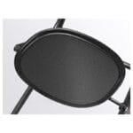 Trust Care Lets Go Tray — close-up of the black plastic textured tray sitting on the upper frame rails of a Lets Go indoor rollator