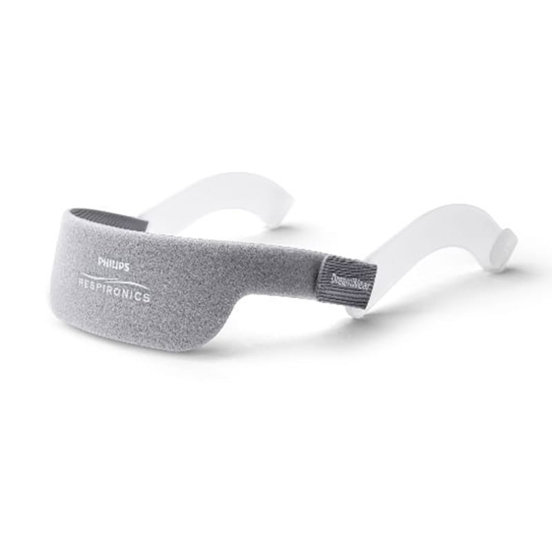 Philips DreamWear Headgear with Arms — light grey CPAP headgear with two curved arms for the Philips DreamWear Silicone Pillow and Under the Nose nasal masks