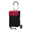 Andersen Scala Hera shopping trolley with a black bag, berry-red lid and 15 cm black wheels