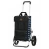 Andersen Royal Jella shopping trolley with black and blue striped bag on 25 cm 3-spoke wheels