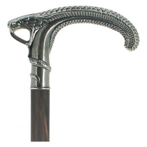 Cannes Fayet Walking Cane Snake Silver Plated Pewter Carbon Fiber