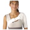 Camp Scandinavia HemiSafe shoulder orthosis worn in white over a grey top