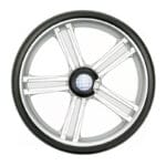 Andersen Shopping Trolley Wheel 25 cm with Ball Bearings — 25 cm wheel with five-spoke silver hub and black tyre, central round black hub housing with reflective insert