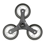 Andersen Stair-Climbing Wheel 3×13 cm Wheel Star — three black rubber 13 cm wheels mounted at 120 degrees around a black plastic three-arm hub with central axle hole and Andersen branding