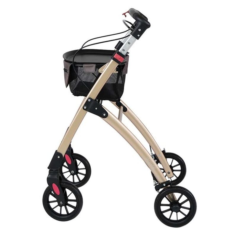 Champagne rollator from the side
