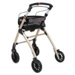 Champagne Jaguar from behind Champagne rollator from behind at an angle