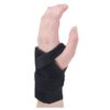Black Selection Restrict wrist orthosis worn, seen from the back of the hand