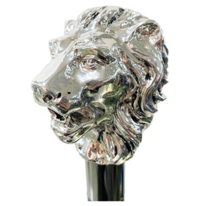 Classic Canes Silver-Plated Lion Head Cane