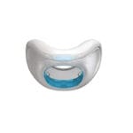 F&P Evora full face cushion — silvery silicone full face cushion with blue translucent diffuser strip