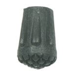 Classic Canes Hiking Pole Rubber Tip — dark grey cone-shaped natural-rubber ferrule with vertical grooves around the sides and a knobbly studded base for traction