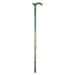 Classic Canes Slimline Chelsea cane in green with a small floral print over its whole length