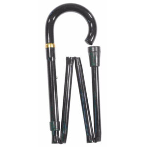 Classic Canes Folding Walking Cane Crook Handle Black