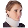Camp Scandinavia cervical collar in beige cotton worn on a woman’s neck
