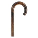 Cannes Fayet Maple Hook Cane — fixed walking cane in burnt maple wood with a classic curved hook handle and a 19 mm rubber ferrule