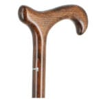 Cannes Fayet Beech Derby Cane — fixed natural beech walking cane with classic curved derby handle and rubber ferrule