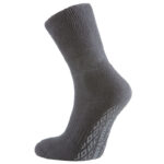 Springyard anti-slip cotton sock grey with rubber grip pattern on sole – non-slip indoor safety on hard floors