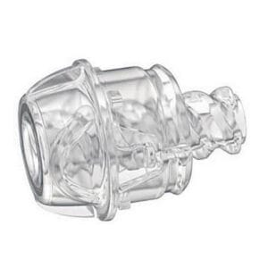 Resmed Control Dial Forehead Support Mirage Quattro — clear plastic round control dial for adjusting the forehead support on Mirage Quattro and similar ResMed full-face CPAP masks