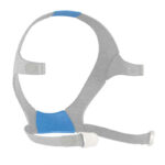 ResMed AirFit F20 headgear in white and blue fabric — replacement CPAP headband for the AirFit F20 full face mask