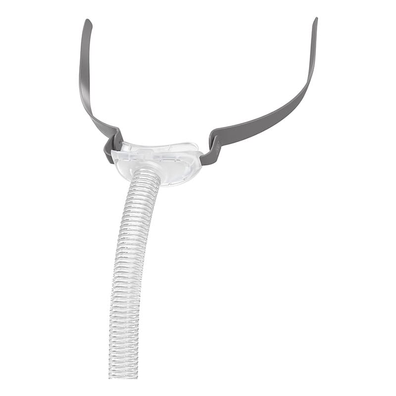 Clear AirFit N30 frame with the short silicone tube that carries the air