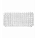 Papillon Bath Mat 72x35 cm White PVC Anti-Slip Bathtub Mat — rectangular white PVC mat with a tightly textured grid pattern across the top surface, rounded corners, lying flat on a white background