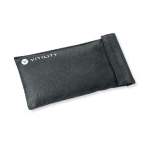 Vitility Insulated Medicine Cool Bag — black fabric insulin pen cool bag with zipper and inner reusable gel cooling pack
