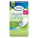 TENA Discreet Ultra Mini Incontinence Pads (20-pack) — pack of twenty ultrathin TENA Discreet Ultra Mini drip pads for very light urinary leakage