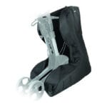 Topro Transport Bag for Rollator — black hard-wearing nylon transport bag with carry handles and removable shoulder strap that holds a folded Topro rollator securely with zipper and buckles