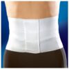 White Mediroyal low abdominal support belt worn around the waist, seen from behind