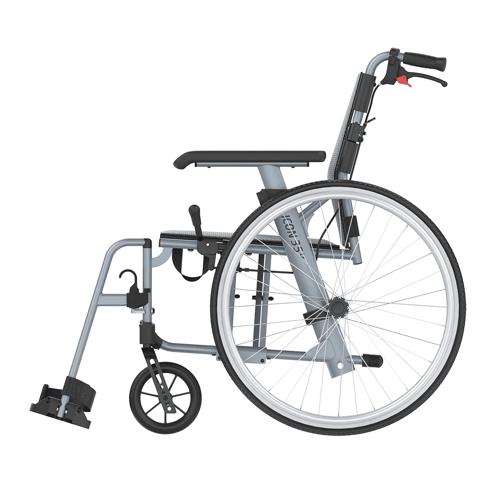 Rehasense ICON 35 LX Active seen from the side with the legrest swung out