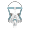 F&P Vitera full face mask with a clear cushion and teal VentiCool headgear