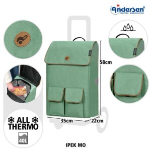 Andersen Shopping Trolley Bag Ipek Ma Salvia - Side view - 2-219-50