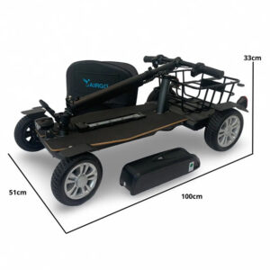 Airgo T2 electric scooter - compact and foldable with practical storage basket