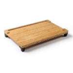 Rollz bamboo tray seen from above with the raised rim and black corner feet
