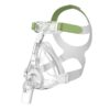 Löwenstein Lena full face mask with clear cushion and green-white headgear