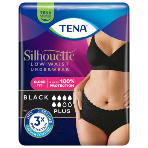 Black absorbent disposable underwear protection - TENA-Silhouette-Plus-Low-Waist-Black