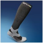 Black Mediroyal SRX compression stocking with grey ankle pattern and SRX logo