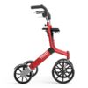 Trust Care Lets Go Out rollator with red frame seen from the side