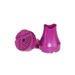 INDESmed Cane Tip X-Treme — two purple TPU cane tips with tread pattern and INDESmed X-Treme branding