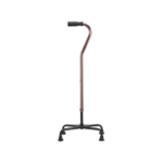 Yuwell Ben four-point cane in copper-coloured aluminium with a black foam handle