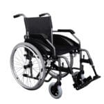 Yuwell ECO2 foldable aluminium wheelchair seen at an angle from the front