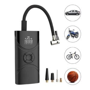The pump with icons showing car, motorcycle, bike and basketball