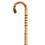 Gastrock chestnut hook cane with pearl decor — handmade chestnut hook cane