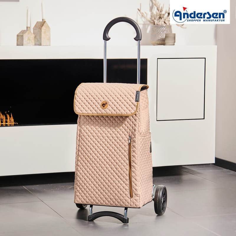 Person with the sand Andersen Scala Lissa shopping trolley