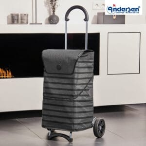 Andersen Shopping Trolley Scala Jelke 15 cm Black Wheels — front view