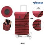 Jelke bag - bordeaux, measurements Diagram of the bordeaux Jelke bag with its measurements