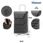 Jelke bag - anthracite, measurements Diagram of the anthracite Jelke bag with its measurements