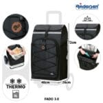 Andersen Shopping Trolley Tura Fado 29 cm Pneumatic Ball Bearing Wheels — front view