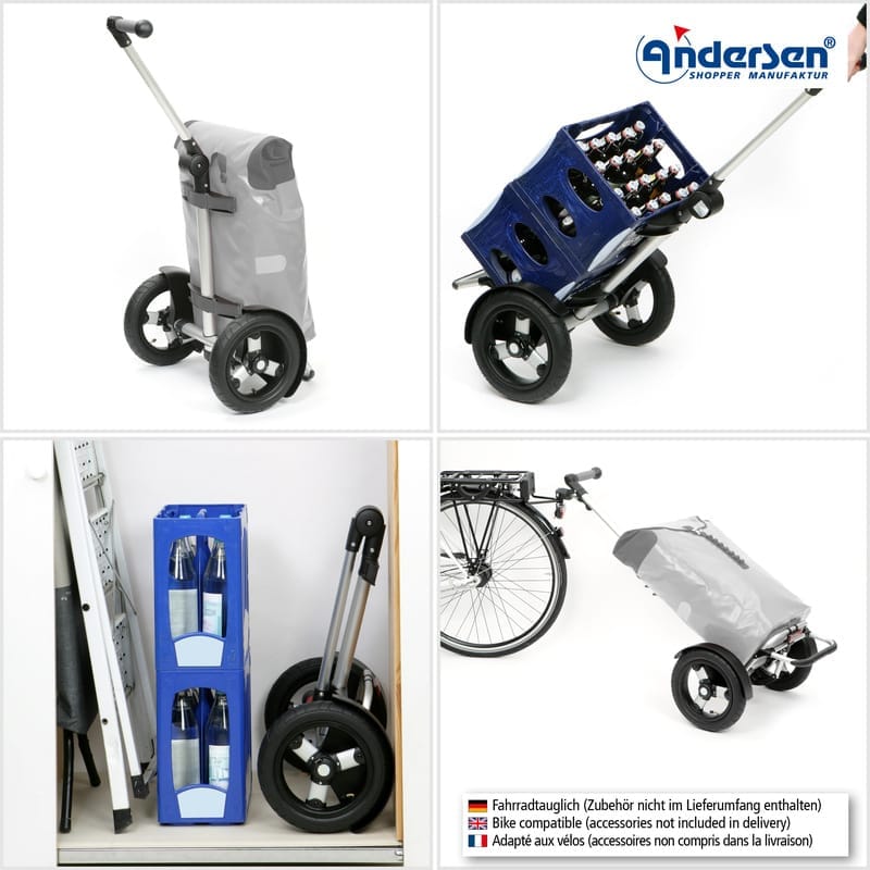 Andersen Shopping Trolley Tura Fado 29 cm Pneumatic Ball Bearing Wheels — detail view