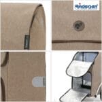 Four detail photos of the sand Andersen IPEK Maxi bag